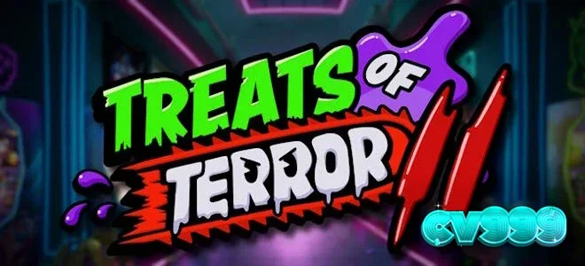 Treats of Terror II স্লট গেমের একটি দৃশ্য যেখানে গবস্টপার এবং অন্যান্য খাবারগুলো দেখা যাচ্ছে।